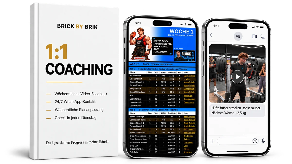 1:1 Coaching: dein Plan und Video-Feedback auf dem Handy